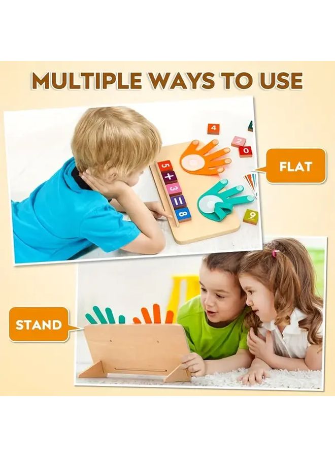 لوحة تدريس الرياضيات بالأصابع مع 13 مكعب أرقام، 10 بطاقات، قاعدتين، حامل واحد لممارسة الرياضيات - Image 5